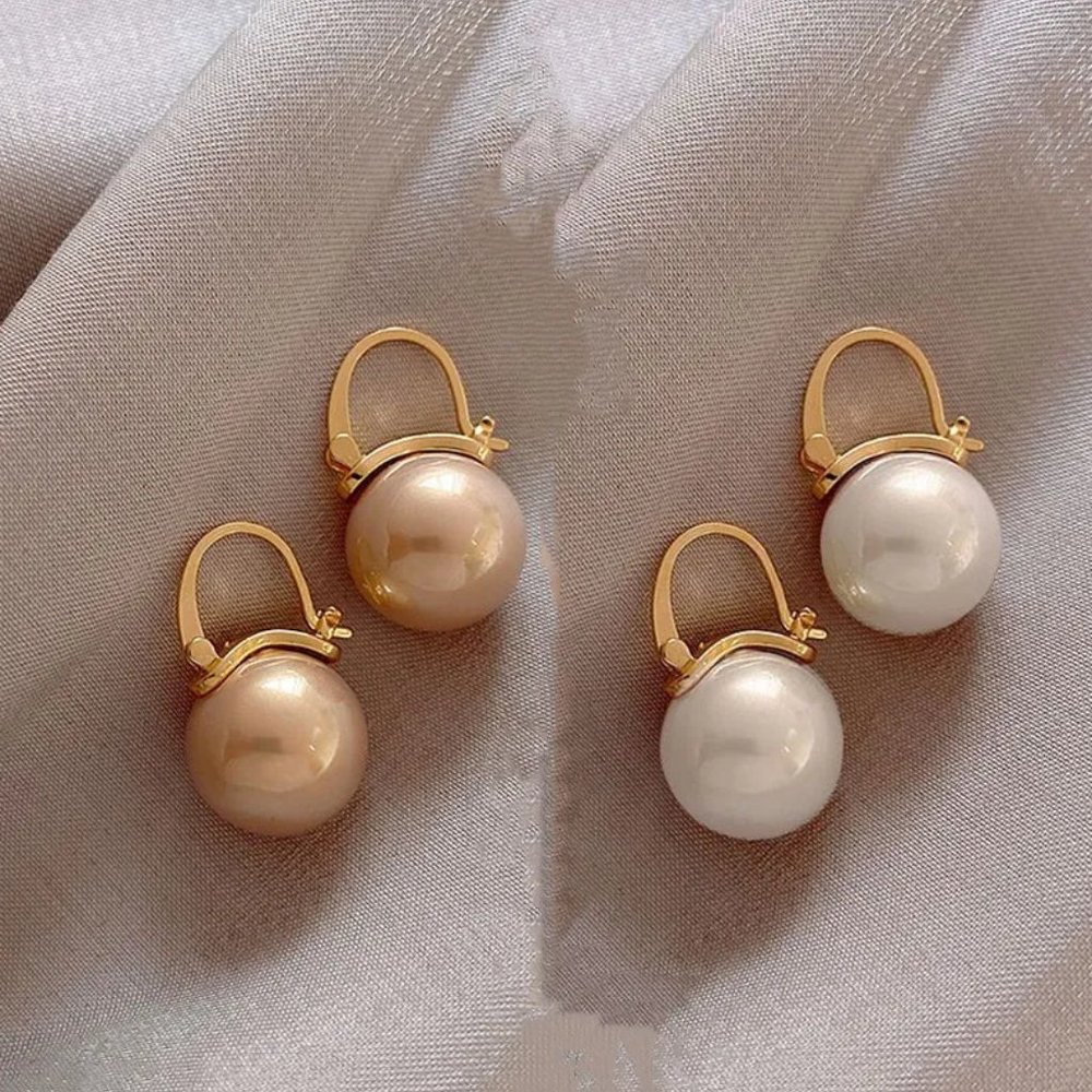 Classic White Pearl Pearlcore Drop Earrings NEW - Picture 2 of 4
